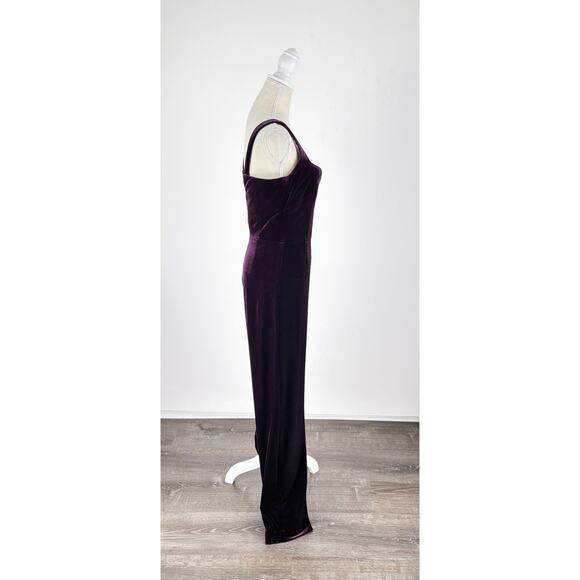 Galvan London Velvet Corset Wide Leg Jumpsuit Purple Womens Size 8 Sleeveless - Picture 5 of 11